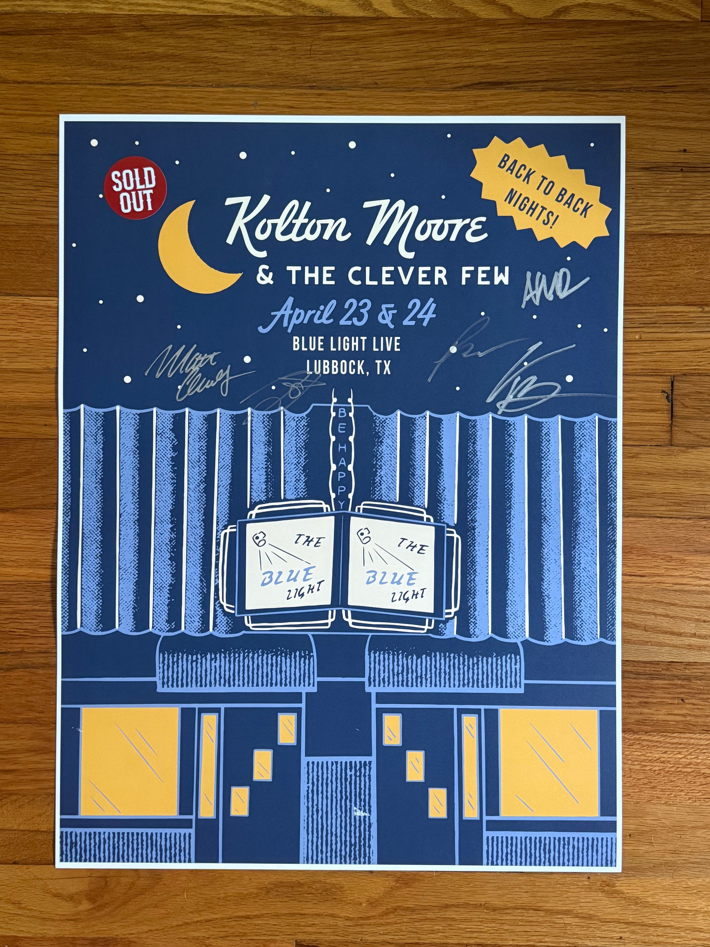 Autographed Blue Light Poster 18x24 with set list