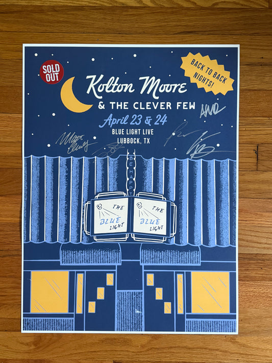 Autographed Blue Light Poster 18x24 with set list